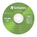 1x5 Verbatim CD-RW 80 / 700MB 10x kiirus, värviline, õhuke