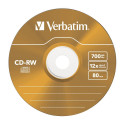 1x5 Verbatim CD-RW 80 / 700MB 10x kiirus, värviline, õhuke