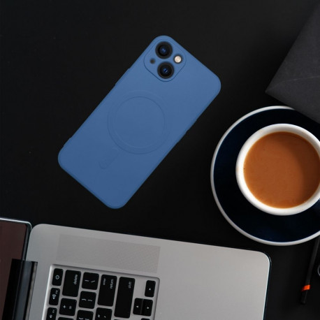 Case for Samsung A17 Silicone Mag Cover compatible with MagSafe (camera protection) blue