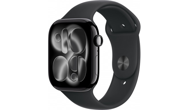 Apple Watch 11 GPS + Cellular 46mm Sport Band M/L, jet black/black (MFC44ET/A)