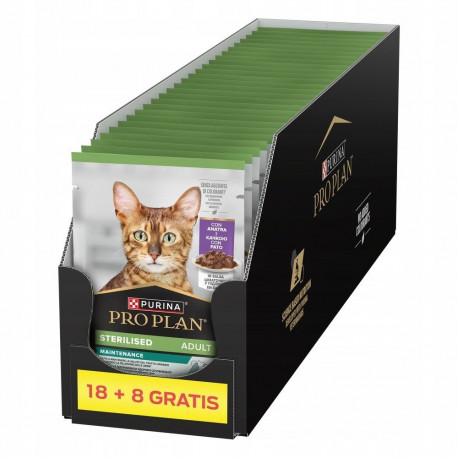 PURINA Pro Plan Sterilised Adult Maintenance Pieces with duck in sauce - wet cat food - 26x85g (18 +