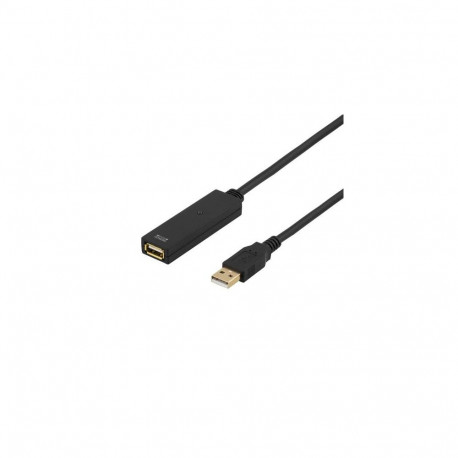 Deltaco USB2-EX15M USB cable USB 2.0 15 m USB A Black