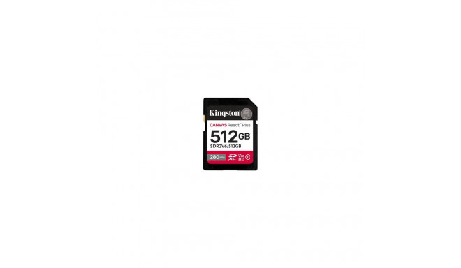 Kingston Technology 512GB Canvas React Plus SDXC UHS-II 280R/150W U3 V60 for Full HD/4K