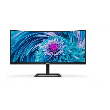 Philips 346E2CUAE 34" Curved VA Monitor - WQHD, USB-C, HDMI, DisplayPort, Height Adjustable