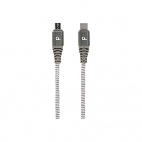 Cablexpert | Premium cotton braided USB Type-C to micro-USB charging and data cable, 1.5 m | CC-USB2