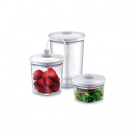 Caso | Vacuum Canister Set | 01260 | 3 canisters | White/Transparent