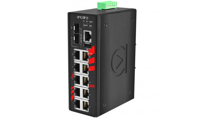 Switch: 8 x 10/100/1000BaseT(X), 2 x SFP/RJ45 Combo, -10 kuni 70°C, manageeritav L3, DIN