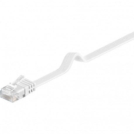 Cat5e Network cable flat cable U/UTP unshielded 2xRJ45 plug white 0.5m