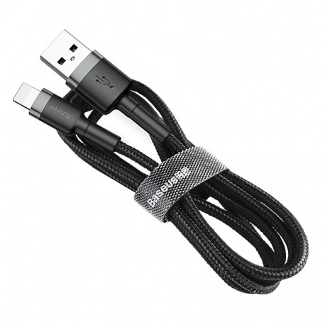 Cable USB A - IP Lightning 2m Cafule grey+black BASEUS