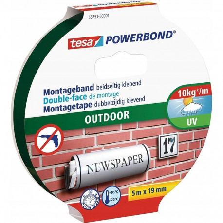 tesa Powerbond Montageband Outdoor 5m 19mm