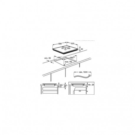 Induction Hob - Electrolux EIV63443CT, 4 Zone Touch, Control with Timer, Black