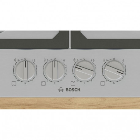 Gas Hob - Bosch Serie 6 PCH6A5I90, 60cm, 4 Zones Gas, Stainless Steel, Grey