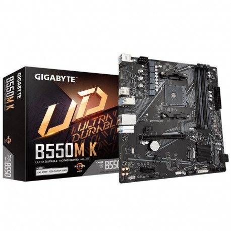 Gigabyte Mainboard||AMD B550|SAM4|Micro-ATX|Memory DDR4|Memory slots 4|1xPCI-Express 3.0 1x|1xPCI-Ex