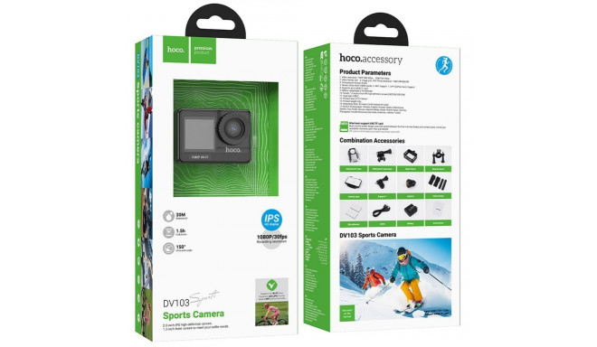 Hoco Sports camera Hoco with two screens 1,3" + 2"1080P/30fps DV103 black
