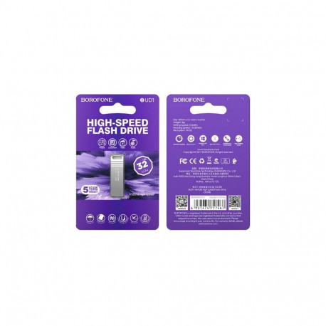Borofone PENDRIVE BUD1 NIMBLE USB 2.0 32GB Silver