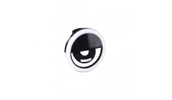 Elight CL1 Portable Travel Smarthone Easy Clip On Fix Led light for perfect selfie with battery Blac
