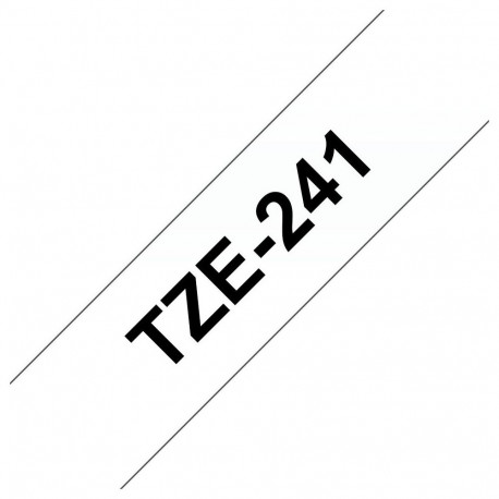 Brother TZ-241 Laminated Tape Black on White, TZe, 8 m, 1.8 cm