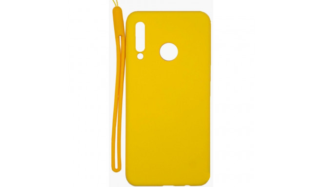 Evelatus Huawei P30 Lite Soft Touch Silicone Case with Strap Yellow