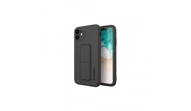 Wozinsky - iPhone 12 silicone case with stand Kickstand Case Black