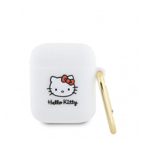 Hello Kitty Apple Airpods 1/2 cover Silicone 3D Kitty Head White