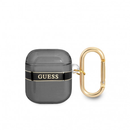 Guess Apple Airpods 1/2 TPU Printed Stripe Case Black