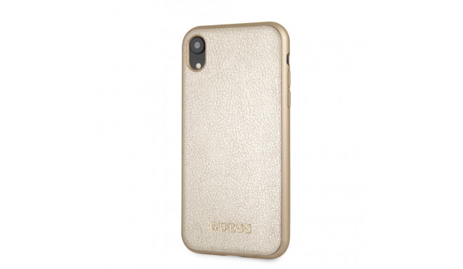 Guess Apple iPhone XR Iridescent PU Leather Hard Case Gold