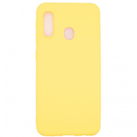 Evelatus Samsung A20e Soft Touch Silicone Case with Strap Yellow