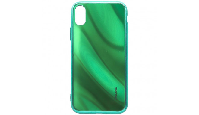 Evelatus kaitseümbris Apple iPhone X/XS Water Ripple Electroplating Tempered Glass, roheline