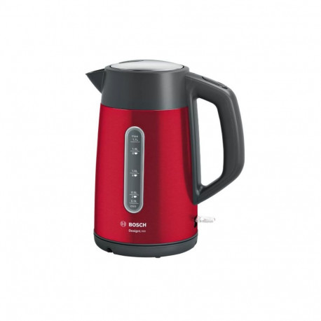Bosch Kettle DesignLine TWK4P434 Electric, 2400 W, 1.7 L, Stainless steel, 360 rotational base, Red/