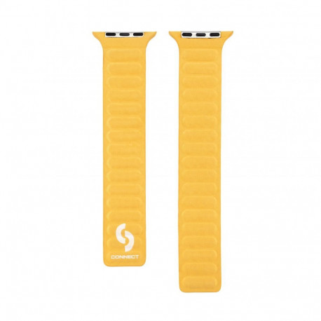 Connect Watch 42/44/45mm Fine woven twill magnetic chain Watch Straps Yellow
