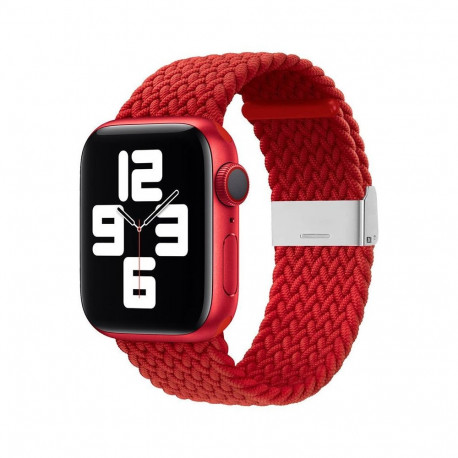 iLike Apple Watch 42/44/45mm Braided Fabric Strap Red