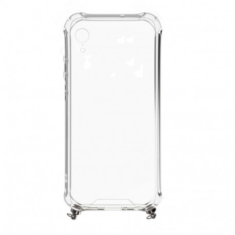 Evelatus Apple iPhone XR Case with rope White Stripes Transparent