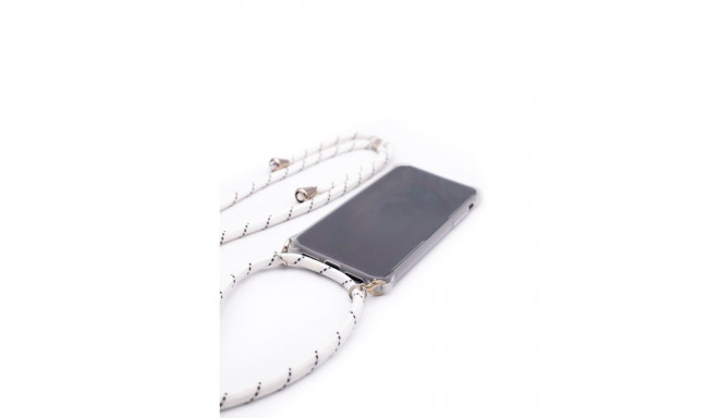 Evelatus Samsung A50 Case with rope White Stripes Transparent