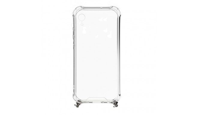 Evelatus Apple iPhone XR Silicone Transparent with Necklace TPU Strap Silver