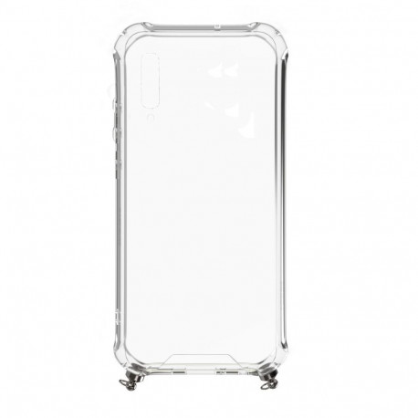 Evelatus Samsung Galaxy A50 Silicone Transparent with Necklace TPU Strap Space Gray