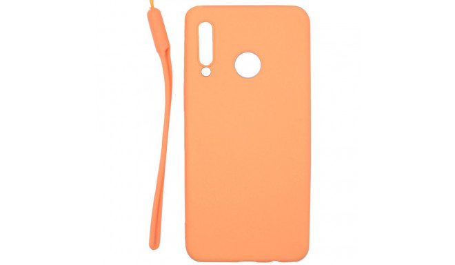 Evelatus Huawei P30 Lite Soft Touch Silicone Case with Strap Pink