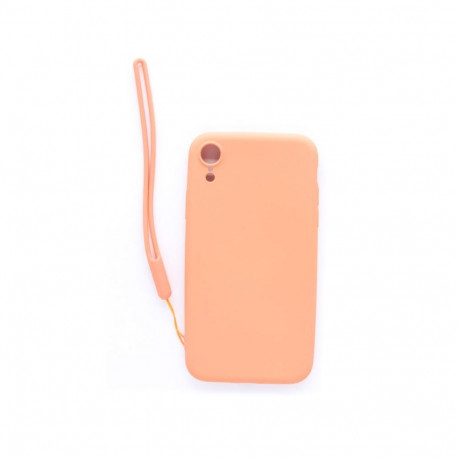 Evelatus Apple iPhone XR Soft Touch Silicone Case with Strap Pink