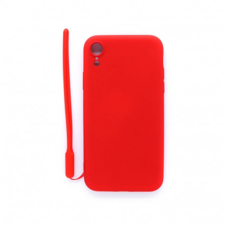 Evelatus Apple iPhone XR Soft Touch Silicone Case with Strap Red