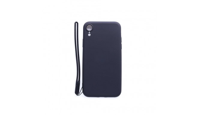 Evelatus Apple iPhone XR Soft Touch Silicone Case with Strap Black