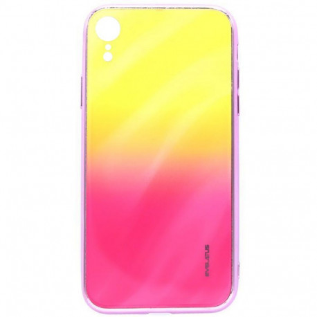 Evelatus Apple iPhone XR Water Ripple Gradient Color Anti-Explosion Tempered Glass Case Gradient Yel