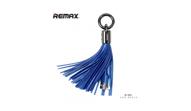 Remax Universal Tassels Ring Data Cable for Lightning Blue
