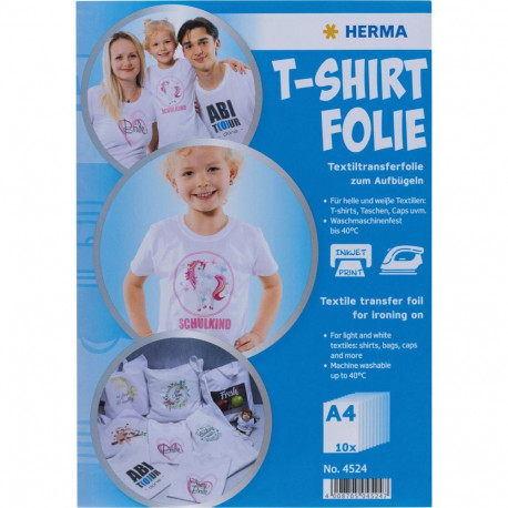 Herma T-Shirt Foil f.Light-Colo. Textiles, 10 Sheets         4524