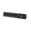 SURGE PROTECTOR ARMAC Z5 3M 5X FRENCH OUTLETS 10A CABLE ORGANIZER BLACK