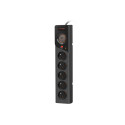 SURGE PROTECTOR ARMAC Z5 3M 5X FRENCH OUTLETS 10A CABLE ORGANIZER BLACK