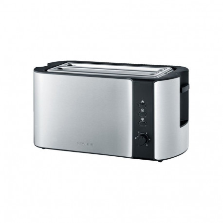 Automatik-Langschlitztoaster AT 2590 (edelstahl/schwarz, 1.400 Watt, für 4 Scheiben Toast)