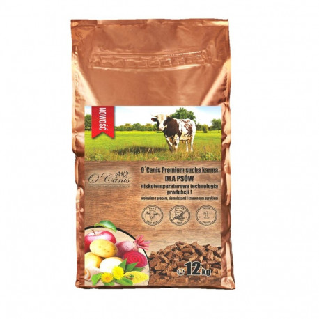 O'CANIS Premium Beef with millet, potatoes, and red beetroot - dry dog food - 12kg