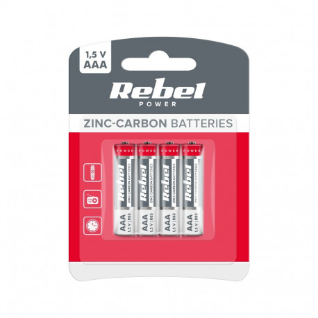 tsink-süsinikpatarei REBEL R03 4 tk/pk