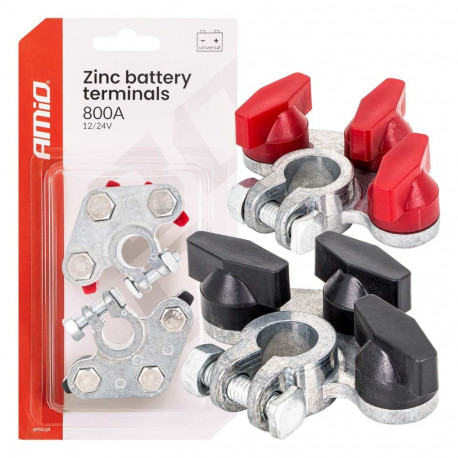 Klemy zaciski akumulatora ocynkowane 800a 2 szt. amio-04391