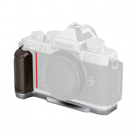 SmallRig 5707 L-Shaped Mount Plate with Wooden Handle for Nikon Z f Silver