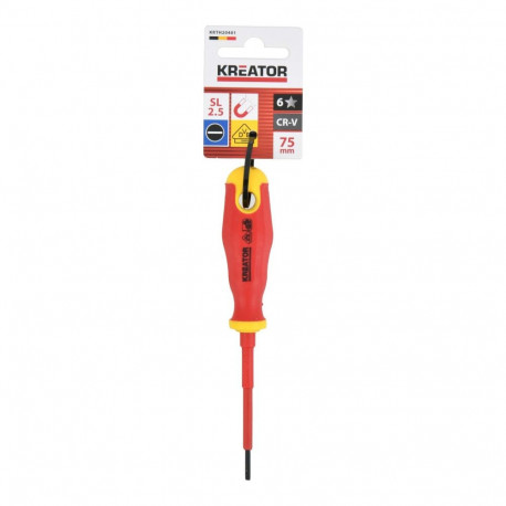 Insulated Screwdriver Slotted KREATOR KRTH20401 75mm SL2.5 VDE